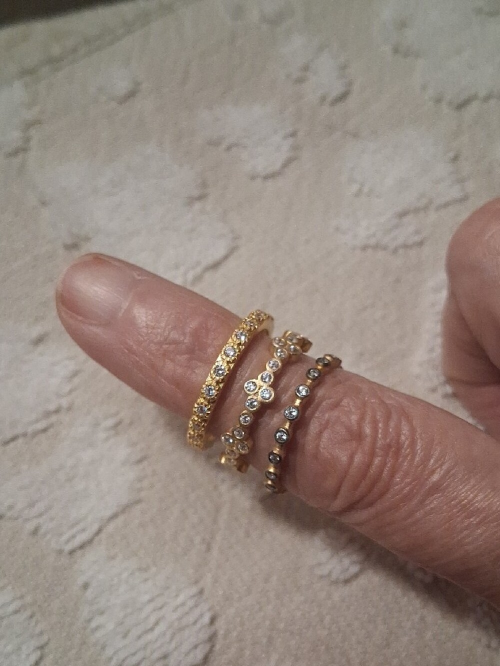 Set Of 3 Freida Rothman Eternity Bands-Stack Rings! - Picture 5 of 5